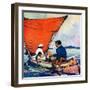 "Family in Canoe,"May 1, 1927-Frank Schoonover-Framed Giclee Print