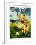 "Family in Field of Buttercups," Country Gentleman Cover, June 1, 1929-Haddon Sundblom-Framed Giclee Print