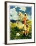 "Family in Field of Buttercups,"June 1, 1929-Haddon Sundblom-Framed Giclee Print