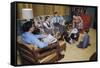 Family in Living Room with Dog-William P. Gottlieb-Framed Stretched Canvas