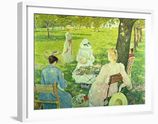 Family in the Orchard, 1890-Théo van Rysselberghe-Framed Giclee Print