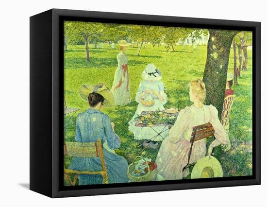 Family in the Orchard, 1890-Théo van Rysselberghe-Framed Stretched Canvas