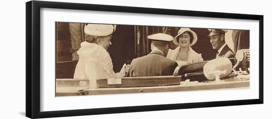 'Family Joke' - leaving the Royal Yacht Albert and Victoria at Cowes, c1935 (1937)-Unknown-Framed Photographic Print