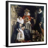 Family Jordaens in the Garden-Jacob Jordaens-Framed Giclee Print