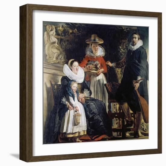 Family Jordaens in the Garden-Jacob Jordaens-Framed Giclee Print