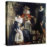 Family Jordaens in the Garden-Jacob Jordaens-Stretched Canvas