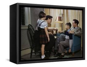 Family Listening to a Radio-William P. Gottlieb-Framed Stretched Canvas