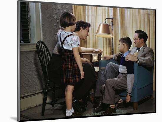 Family Listening to a Radio-William P. Gottlieb-Mounted Photographic Print