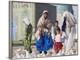 Family Looking at the Famous White Pigeons, Shrine of Hazrat Ali, Mazar-I-Sharif, Afghanistan-Jane Sweeney-Framed Photographic Print