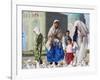 Family Looking at the Famous White Pigeons, Shrine of Hazrat Ali, Mazar-I-Sharif, Afghanistan-Jane Sweeney-Framed Photographic Print