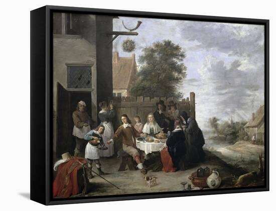 Family Meal-Jan Havicksz Steen-Framed Stretched Canvas