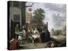Family Meal-Jan Havicksz Steen-Stretched Canvas