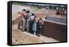 Family Observing a School Construction Site-William P. Gottlieb-Framed Stretched Canvas