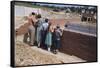 Family Observing a School Construction Site-William P. Gottlieb-Framed Stretched Canvas