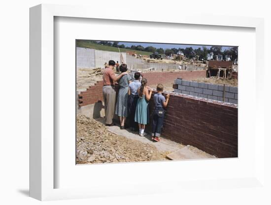 Family Observing a School Construction Site-William P. Gottlieb-Framed Photographic Print