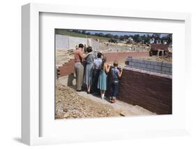 Family Observing a School Construction Site-William P. Gottlieb-Framed Photographic Print