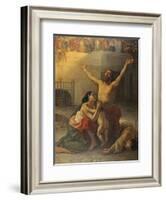 Family of Early Christians, About to Be Eaten by the Beasts-Agostino Caironi-Framed Art Print