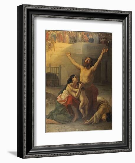 Family of Early Christians, About to Be Eaten by the Beasts-Agostino Caironi-Framed Art Print