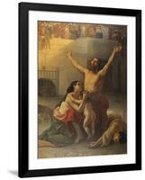 Family of Early Christians, About to Be Eaten by the Beasts-Agostino Caironi-Framed Art Print