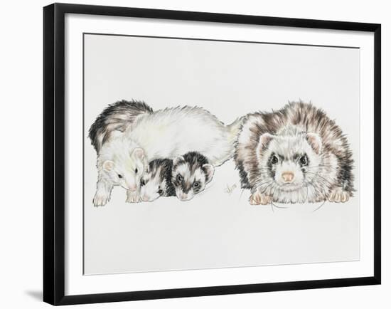 Family of Ferrets-Barbara Keith-Framed Giclee Print