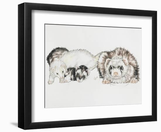 Family of Ferrets-Barbara Keith-Framed Premium Giclee Print