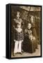 Family of Four with a Dog in a Garden-null-Framed Stretched Canvas