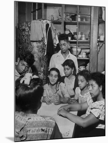 Family of Immigrants from Puerto Rico-null-Mounted Photographic Print