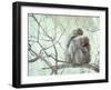 Family of Japanese Macaques Sitting in Tree in Shiga Mountains-Co Rentmeester-Framed Premium Photographic Print