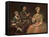 Family of Three at Tea, c.1727-Richard Collins-Framed Stretched Canvas