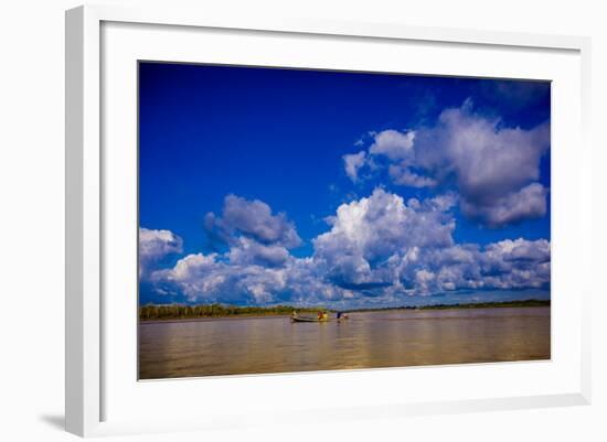 Family on a Canoe, Amazon River, Iquitos, Peru, South America-Laura Grier-Framed Photographic Print