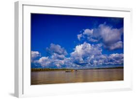 Family on a Canoe, Amazon River, Iquitos, Peru, South America-Laura Grier-Framed Photographic Print