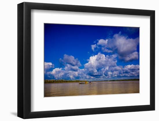 Family on a Canoe, Amazon River, Iquitos, Peru, South America-Laura Grier-Framed Photographic Print