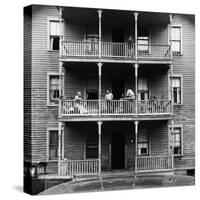 Family on Balcony of Apartment Building-Gordon Parks-Stretched Canvas