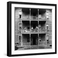 Family on Balcony of Apartment Building-Gordon Parks-Framed Photographic Print