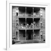 Family on Balcony of Apartment Building-Gordon Parks-Framed Photographic Print