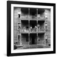 Family on Balcony of Apartment Building-Gordon Parks-Framed Photographic Print