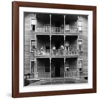 Family on Balcony of Apartment Building-Gordon Parks-Framed Photographic Print