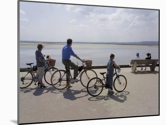 Family on Bicycles, Le Crotoy, Somme Estuary, Picardy, France-David Hughes-Mounted Photographic Print