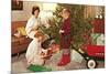 Family on Christmas Morning, Retro-null-Mounted Premium Giclee Print