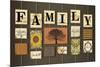 Family on strings-Art Licensing Studio-Mounted Giclee Print