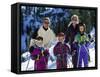 Family on the Slopes-null-Framed Stretched Canvas