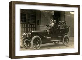 Family Outing in Roadster-null-Framed Art Print