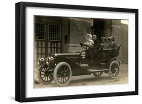 Family Outing in Roadster-null-Framed Art Print