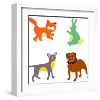 Family Pets-prawny-Framed Art Print