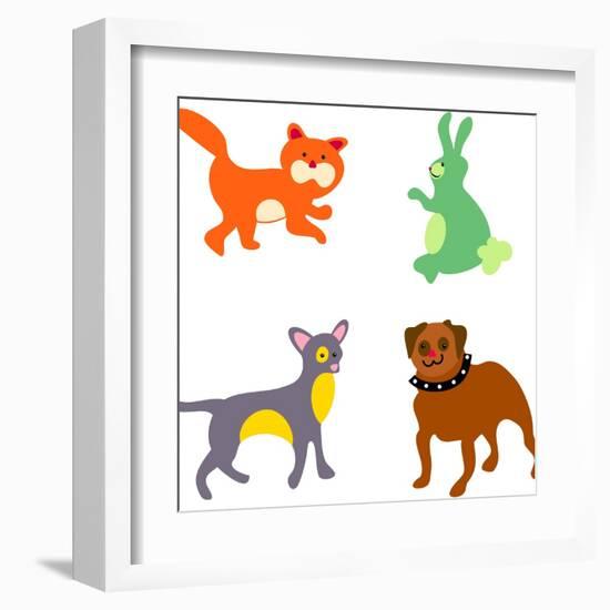 Family Pets-prawny-Framed Art Print