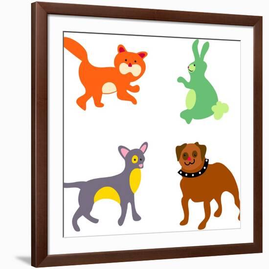 Family Pets-prawny-Framed Art Print