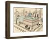 Family Playing a Game of Billiards-null-Framed Art Print