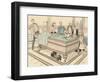 Family Playing a Game of Billiards-null-Framed Art Print