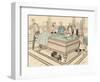 Family Playing a Game of Billiards-null-Framed Art Print