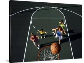 Family Playing Basketball Together-Bill Bachmann-Stretched Canvas